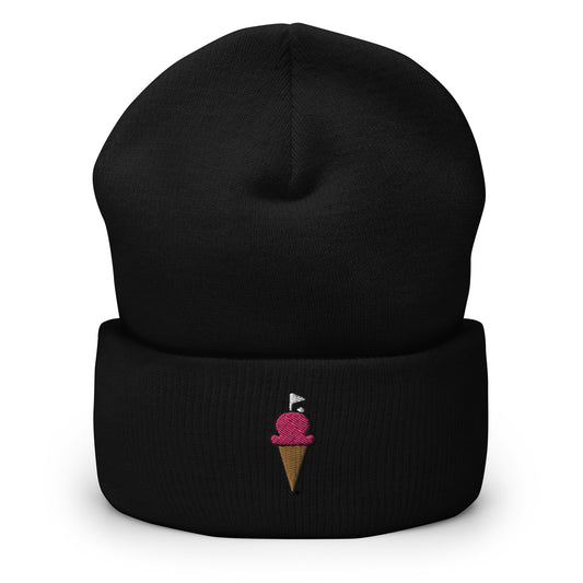 Cuffed GOLF CREAM Strawberry Cone Logo Beanie